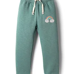 Ollypop Fleece Knit Full Length Joggers with Rainbow Print - Mint-image-88