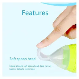 NeonateCare New Born Feeding Starter Kit with Spoon Feeder Fruit Feeder and 3 Cotton Bibs - ( Green spoon feeder, Green fruit feeder, 3 multicolor Bibs) - Green image 2