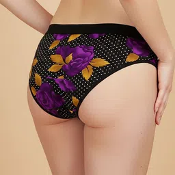 FiveFlag Pack of 3 Printed Pure Combed Cotton Mid-Rise Hipster Briefs image 2