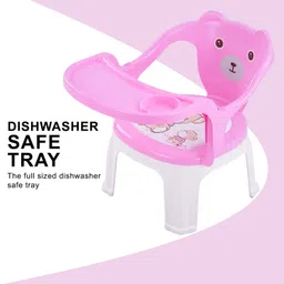Baybee Dinning Baby Chair with Cushion Seat - Pink image 3