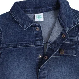 MINI KLUB Cotton Full Sleeves Mild Washed Jacket - Navy Blue image 4