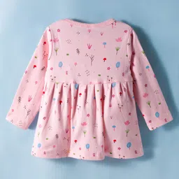 Tango Interlock Knit Full Sleeves Co-ords Night Suit With Tropical Theme Print - Pink image 3