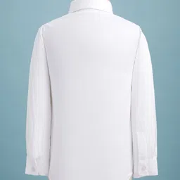 Rikidoos Full Sleeves Solid 3 Piece Party Suit Set With Bow - White & Black image 3