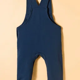 CUCUMBER Single Jersey Knit Full Sleeves Romper With Animal Embroidery - Navy Blue image 3