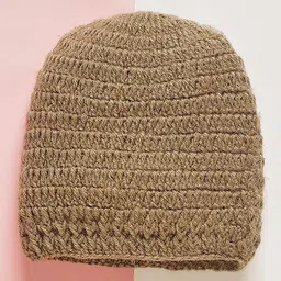 mayra knits MayRa Knit Hand Knitted Pack Of 2 Floral & Animal Applique Detailed Crochet Caps - Brown & Beige - Circumference 25 Cm image 3