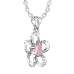 GIVA Rhodium-Plated Floral Pendants with Chains image 2