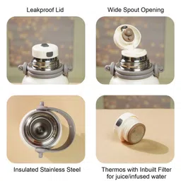 Little Surprise Box Ted Printed Insulated Stainless Steel Thermos Bottle White - 600 ml image 4