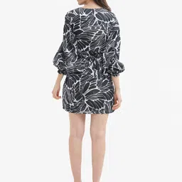 RAREISM Tropical Print Bishop Sleeves A-Line Dress image 5