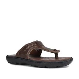 Hush Puppies by Bata Men's Track Brown T-Strap Sandals-picture-30