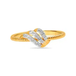 Mia By Tanishq Nature's Finest 14k Yellow Gold Triple Swirl Diamond Ring-picture-12