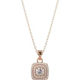 Silvermist 925 Sterling Silver Cushion Diamond Chain Pendant for Women & Girls-image-36