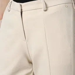 Van Heusen Beige Solid Trousers image 5