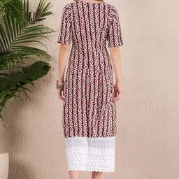 arangya Women Geometric Printed Crepe Kurta image 3