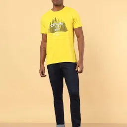 Wrangler Lemon Yellow Cotton Regular Fit Printed T-Shirt image 5