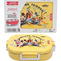 Jaypee Missteel Mickey And Friends Airtight Leak Proof Tiffin Box 650 ml Yellow Lunch Box Kids image 5