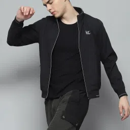 Monte Carlo Mens Solid Black Mock Neck Full Sleeve Jacket image 5