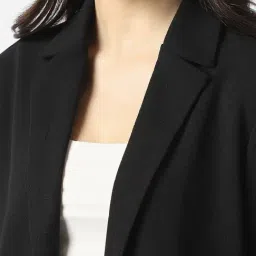 Van Heusen Black Polyester Solid Blazer image 5