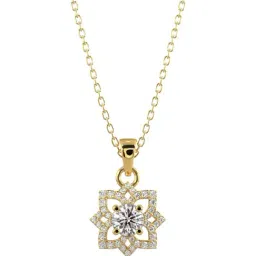 Silvermist 925 Sterling Silver Diamond Flower Chain Pendant for Women & Girls-image-82