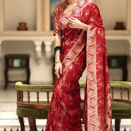 AMRUTKALA SAREES Woven Design Zari Banarasi Saree image 4