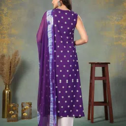 Stylum Purple Printed Kurta Pant with Dupatta image 5