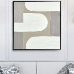 @home Beige Canvas Abstract Arches Wall Painting-picture-18