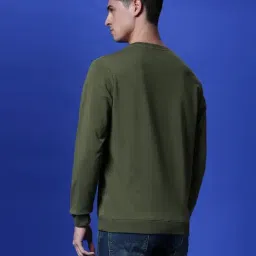 Pepe Jeans Olive Cotton Regular Fit Colour Block Sweatshirt image 2
