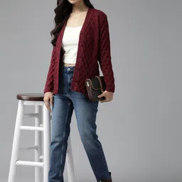 Cayman Women Cable Knit Woollen Cardigan image 5