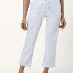 Dreamz by Pantaloons White Blue Cotton Chequered Pyjamas-picture-25