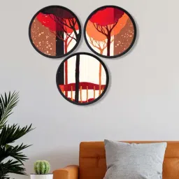 999Store Multicolor Mdf Abstract Designs Round Wall Art - Set of 3-picture-20