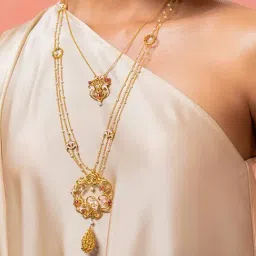 Shaya 92.5 Sterling Silver Yellow Gold Shaadi Squad OTT Bestie Layered Necklace for Women-picture-30