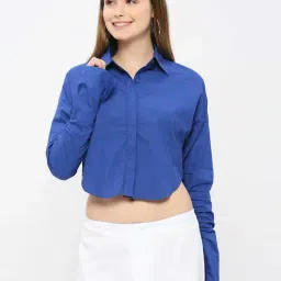 Remanika Blue Pure Cotton Cropped Shirt-picture-31