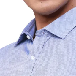 Park Avenue Cool Blue Cotton Slim Fit Texture Shirt image 5