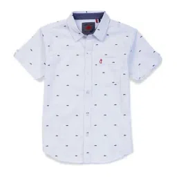 Gini & Jony Kids White Cotton Printed Shirt-picture-17