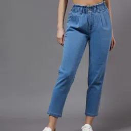 Miss Chase Blue Cotton High Rise Jeans-picture-41