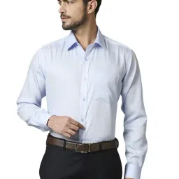 Park Avenue Blue Cotton Regular Fit Shirt-image-72