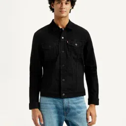 Levi's Men's Solid Black Denim Jacket image 4