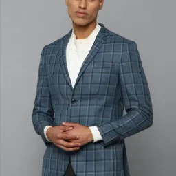Allen Solly Blue Slim Fit Checks Blazers-picture-22