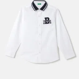 United Colors of Benetton Kids White Embroidered Full Sleeves Shirt-picture-18