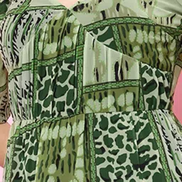 KASSUALLY Green Printed A Line Dress image 5
