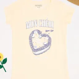 Pantaloons Junior Girls Cream T-Shirt-image-98