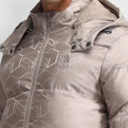 U.S. Polo Assn. Denim Co. Beige Regular Fit Quilted Hooded Jacket image 5