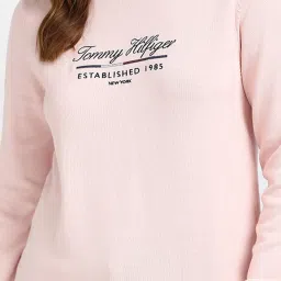 TOMMY HILFIGER Pink Cotton Graphic Print Sweatshirt image 5