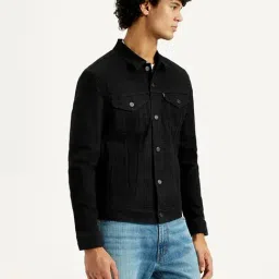 Levi's Men's Solid Black Denim Jacket image 3