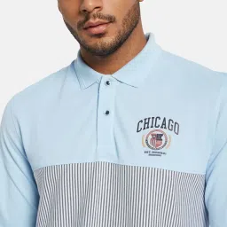 Mettle Sky Cotton Regular Fit Colorblock Polo T-Shirt image 5