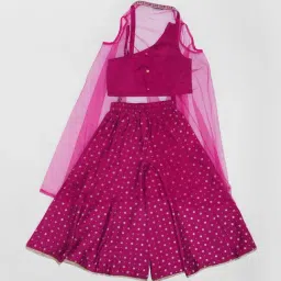 Akkriti by Pantaloons Girls Grape Wine Embroidery Suit Set image 2