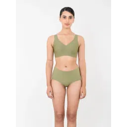 Shapercult Green Cotton Polyblend Solid Bra image 3