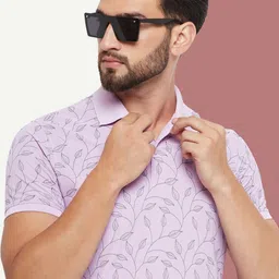 OGEN Men Printed Polo Collar Pockets T-shirt image 4