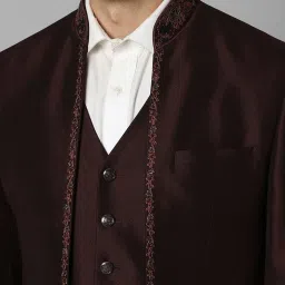 Louis Philippe Maroon Slim Fit Three Piece Suit image 5