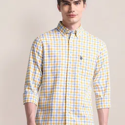 U.S. Polo Assn. Men Classic Button-Down Collar Tartan Checked Cotton Casual Shirt image 5