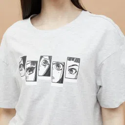 Ginger by Lifestyle Grey Chest Print T-Shirt image 5